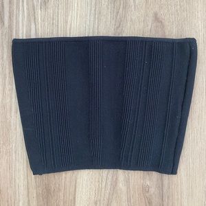 NWT Aritzia Babaton Ribbed Cropped Black Tube Top